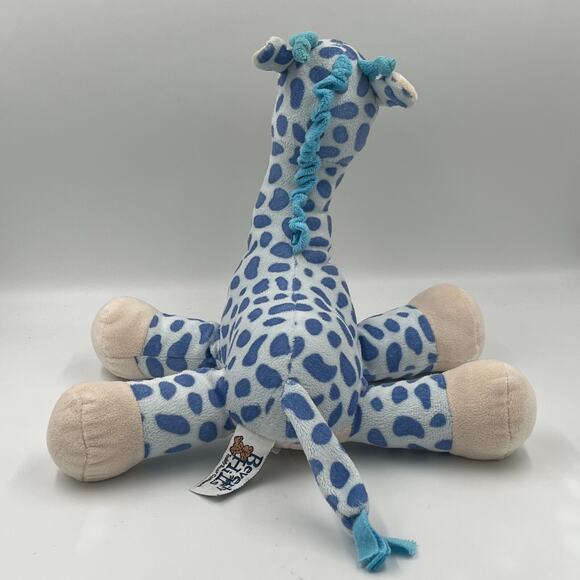 Beverly Hills Teddy Bear Gitzy Blue Cream Giraffe Plush Lovey 10” Rattle - Picture 4 of 10
